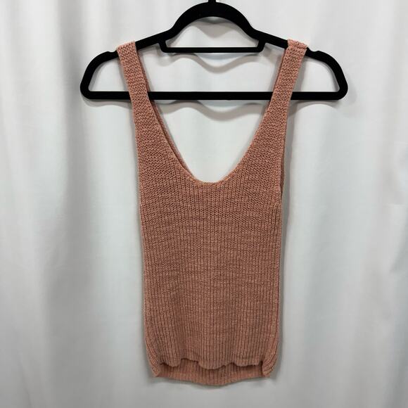 Madewell Monterey Knit Sweater Tank Top Pink Peach Cotton Blend Small - Picture 1 of 5